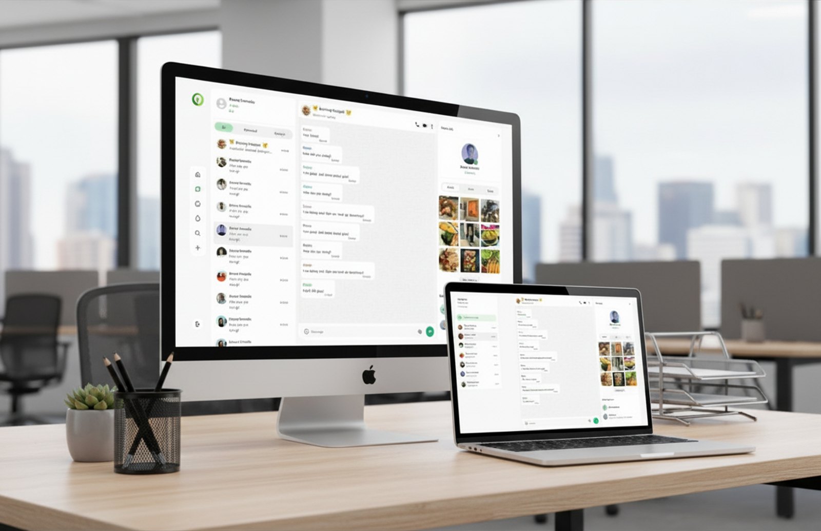 Sleek modern web chat app preview